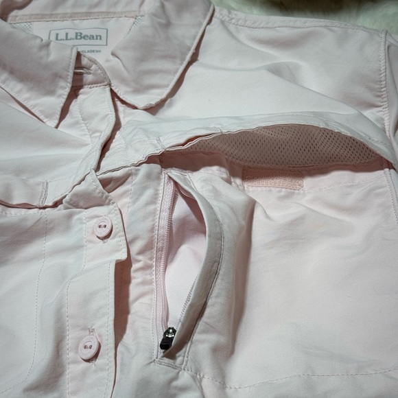 LL BEAN WOMEN'S VENTED LONG SLEEVE Soft Pink FISHING SHIRT - SIZE XL - Picture 5 of 14